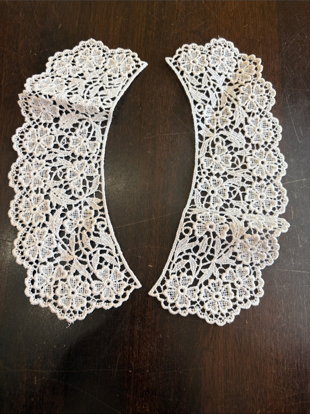 Delicate White Floral Lace Collar